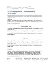 climate activity worksheet.rtf - Name: Justin Wilhelm Date: 12/12/18 ...