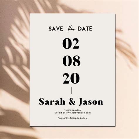 Minimalist Save The Date Invites Wedding Invitations Save The Date