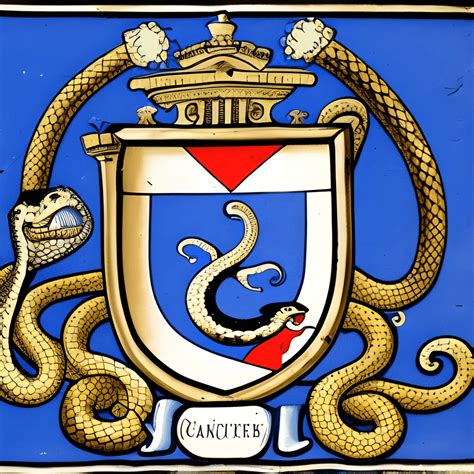 Blue Coat Of Arms With A Snake Creative Fabrica