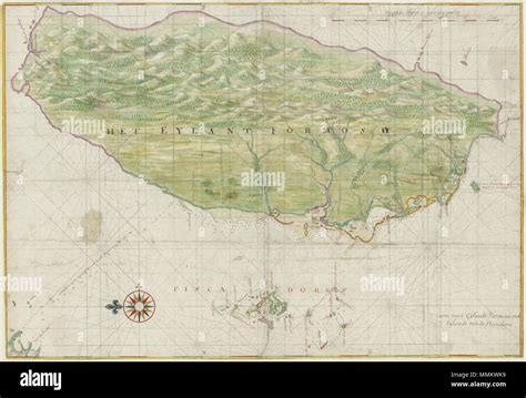 1640 Map of Formosa-Taiwan by Dutch 荷蘭人所繪福爾摩沙-臺灣 Stock Photo - Alamy