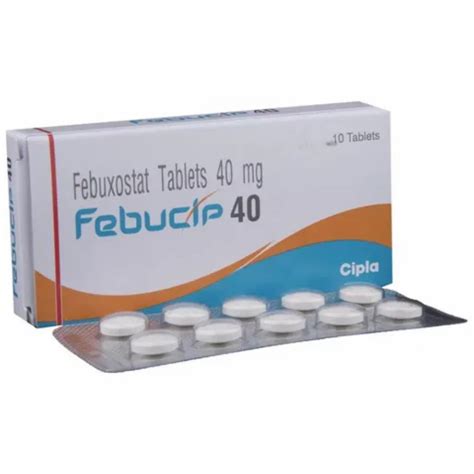 Febuxostat Febucip 40mg Tablets Packaging Type Strip Packaging Size