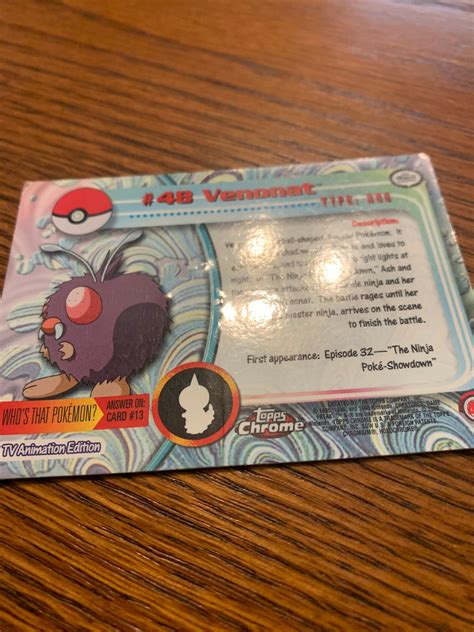 Topps Chrome Pokemon Card Venonat Spectra Rainbow Etsy