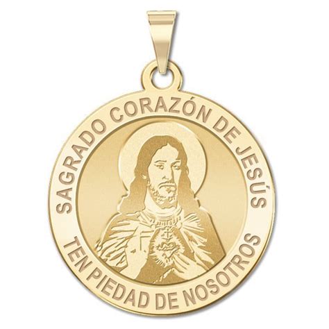 Sagrado Corazon de Jesus Medalla religiosa redonda - PG90881