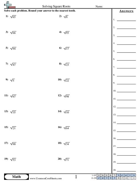 Solving Square Roots Worksheet Download Worksheets Library