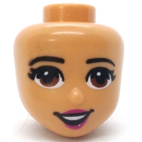 LEGO PART 92198pr0216 Minidoll Head Reddish Brown Eyes Open Mouth