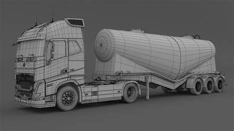 Volvo Fh16 2021 With Cement Trailer 3d Model By Alpha3dst