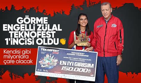 Görme engelli Zülal in engelliler için geliştirdiği proje TEKNOFEST te