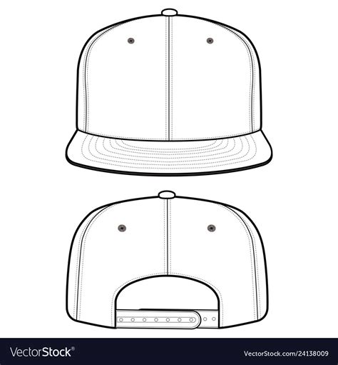 Snapback cap fashion flat mockup design Royalty Free Vector