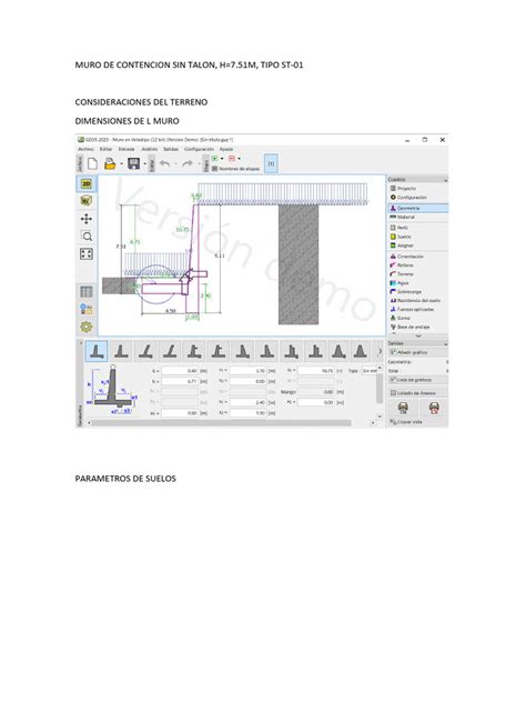 Memoria De Calculo De Muro Contencion H 75m Pdf