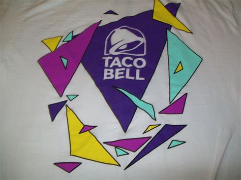 Taco Bell Retro 90's Logo White Short Sleeve Graphic … - Gem