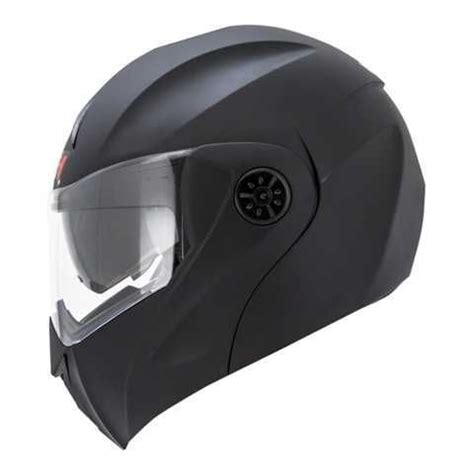 Casco Ich Abatible Dv Negro Mate Solido Visor Smoke Xl