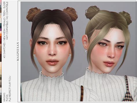 The Sims Resource Twins Hair