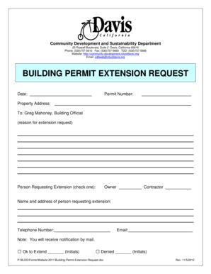 Fillable Online Building Bpermitb Extension Request The Department Of