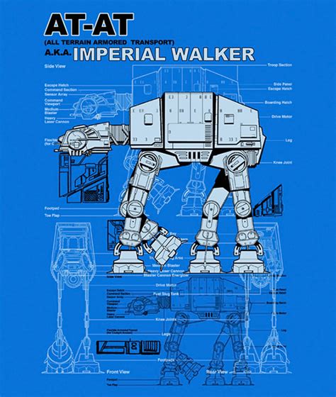 Star Wars At At X Wing And Tie Fighter Schematic Tees Geekalerts