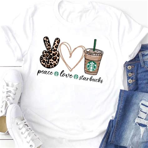 Peace Love Starbucks Shirt Starbucks Shirt Coffee Lover - Etsy