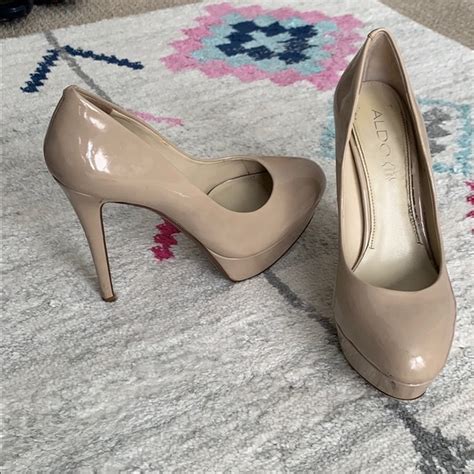 Aldo Shoes Aldo Nude Patent Leather Platform Heels Poshmark