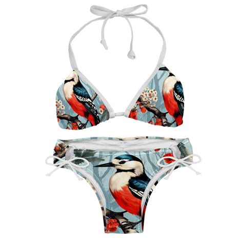 Woodpecker Adjustable Strap Detachable Sponge Bikini Set Two Pack