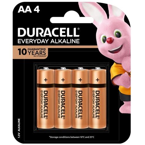 Duracell Aa 4 Pcs Battery Everyday Alkaline Batteries Duracell Aa Batteries Lr6 Double A