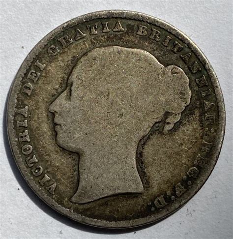 1856 Queen Victoria Silver One Shilling M J Hughes Coins