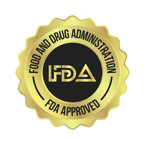 fda o comida y fármaco administración aprobado sello insignia emblema