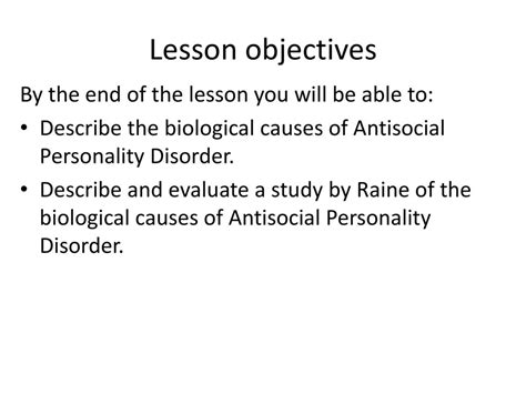 What Causes Antisocial Personality Disorder Ppt Download