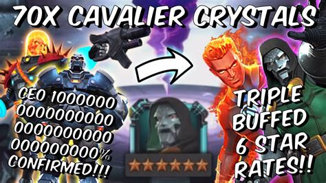 70x Buffed 6 Star Cavalier Crystal Opening Ceo 100000000 Confirmed Marvel Contest Of