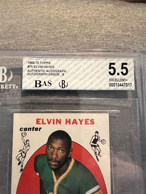 Elvin Hayes 1969 1970 Topps Signed Autograph Rookie RC BGS 5 5 BAS Auto