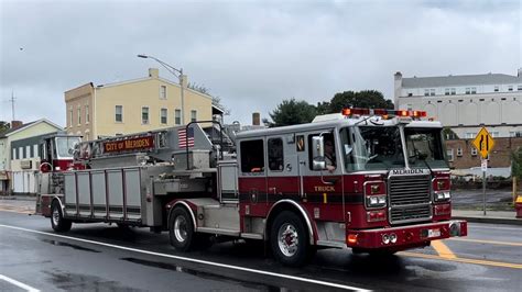 Meriden Fire Department Truck 1 Responding With Q2b And Airhorns Youtube