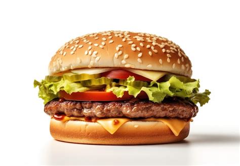 Premium Ai Image Cheeseburger Or Hamberger On A White Background Fast