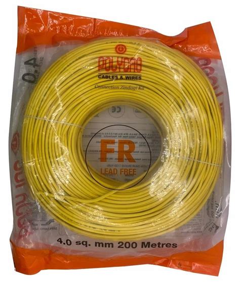 Polycab 4 Sq Mm Fr Pvc Copper Wires 200 M At Rs 6737 Roll In New Delhi