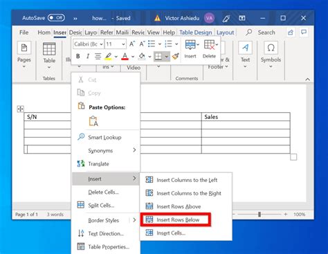 Word How To Put More Rows In A Table Column Hot Sex Picture