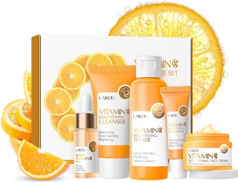 Laikou Skin Care Set Vitamin C Women Beauty T Sets Skin Care Kit With Cleanser