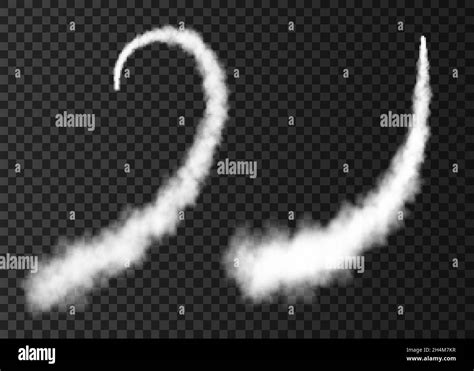 Smoke From Space Rocket Launch Foggy Plane Trail Isolated On