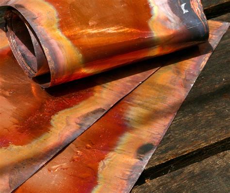 Rainbow Copper Sheeting 8inx12in Textured Copper Aged Metal Etsy