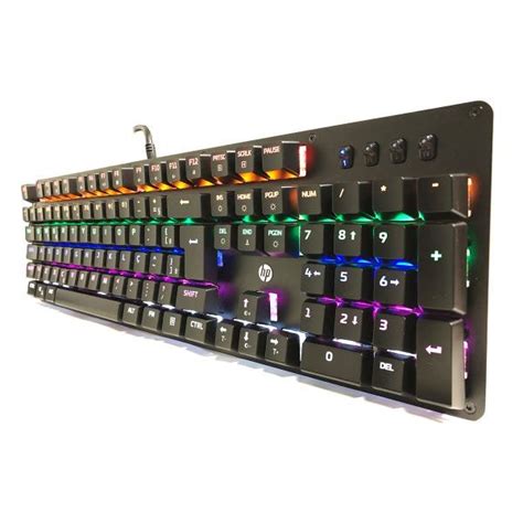 Teclado Gamer Mecânico HP GK100 USB LED RGB Layout ABNT2 Preto