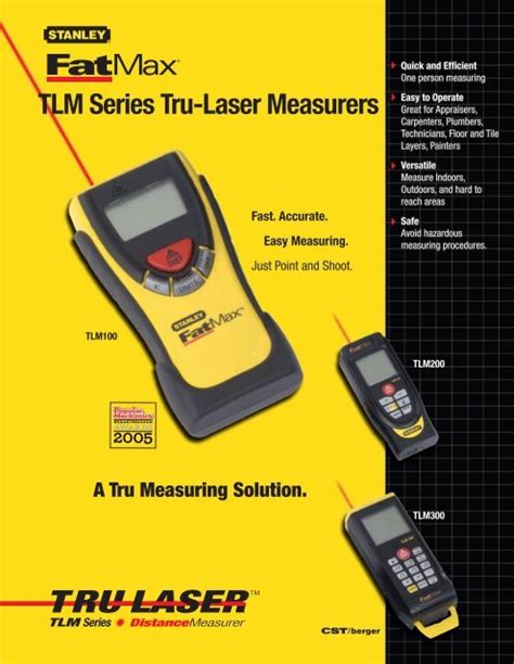 Tlm Series Tru Laser Measurers Stanley