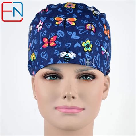 Hennar Surgical Scrubs Caps Masks Womens High Quality Cotton Fabric