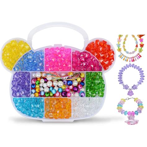 300pcs Diy Beads Toys With Cat Box Acrylic Colorful Mixing Charm Beads