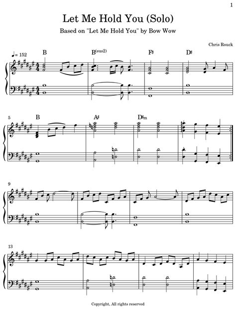 Let Me Hold You (Solo) - Sheet music for Piano