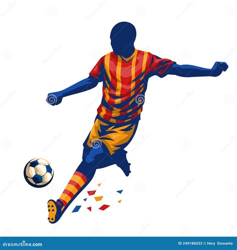 Soccer Player Shooting The Ball Stock Vector Illustration Of Esport