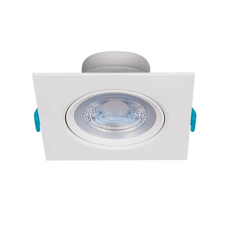 Spot De Embutir LED Face Plana Quadrado 7W Branco Quente 3000K