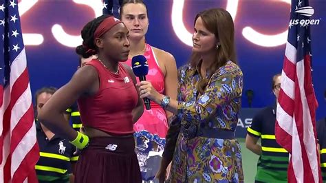 Coco Gauff On Court Interview 2023 US Open Final Video Dailymotion