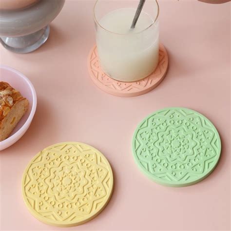 Pattern Concrete Coaster Silicone Mold In 2024 Silikonform