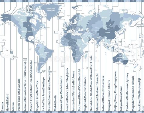 Time Zone Map Detailed World Map With Countries Names Stock Vector | Images and Photos finder