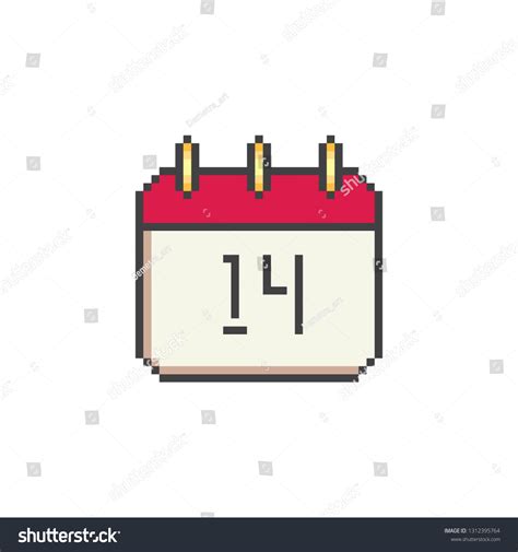 Pixel Art Calendar Vector Icon Set