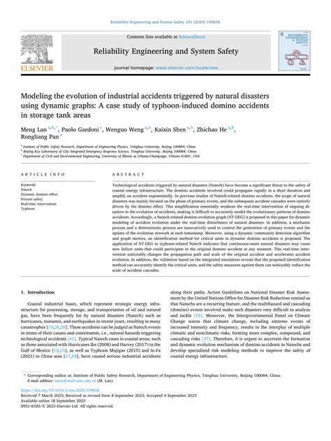 Pdf Modeling The Evolution Of Industrial Accidents Triggered By