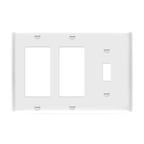 Enerlites 881132 W Combination Three Gang Wall Plate Toggle And 2