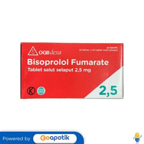 Jual Bisoprolol Fumarate Ogb Dexa Medica 25 Mg Box 100 Tablet Shopee