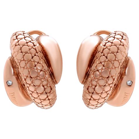 Damiani D Lace K White Gold Diamond Huggie Earrings For Sale At Stdibs