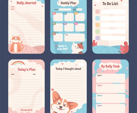 Cute Journal Template for Kids | FreeVectors